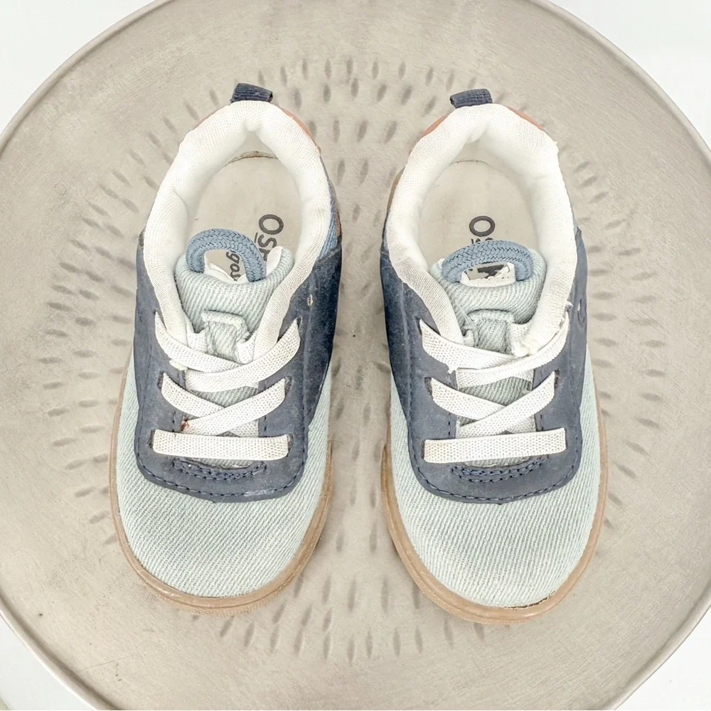 OshKosh B'gosh Blue and Tan Sneakers with Retro Design
